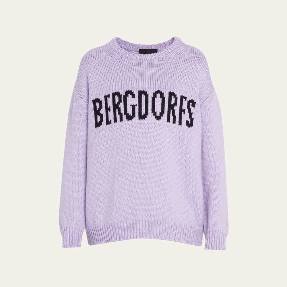 PUPPETS AND PUPPETS X BERGDORF GOODMAN Logo Intarsia Chunky Wool Sweater GUC